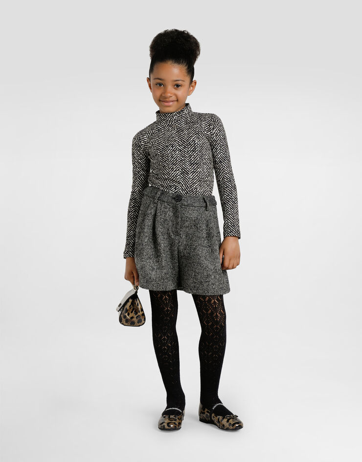 Dolce & Gabbana Ballerina in pelle di vitello lucido stampata Stampa D11294AM568