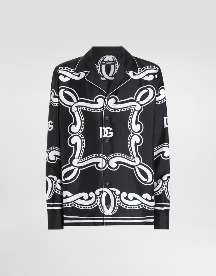 Dolce & Gabbana Silk vanity shirt with bandanna print Print G5IF1THI1WF