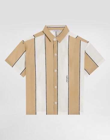 Dolce & Gabbana Poplin shirt with striped print Multicolor L44S72HS5UH