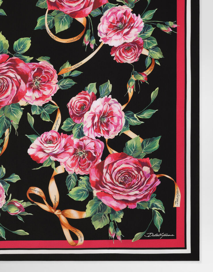 Dolce & Gabbana Rose-print silk twill foulard (90x90) Print FN090RGDCUJ