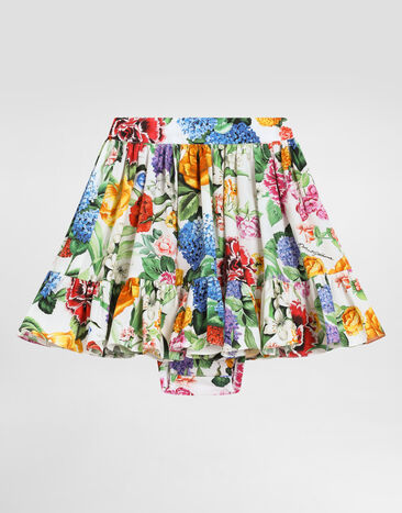 Dolce & Gabbana Floral-print poplin skirt Print L23Q34FI5KS