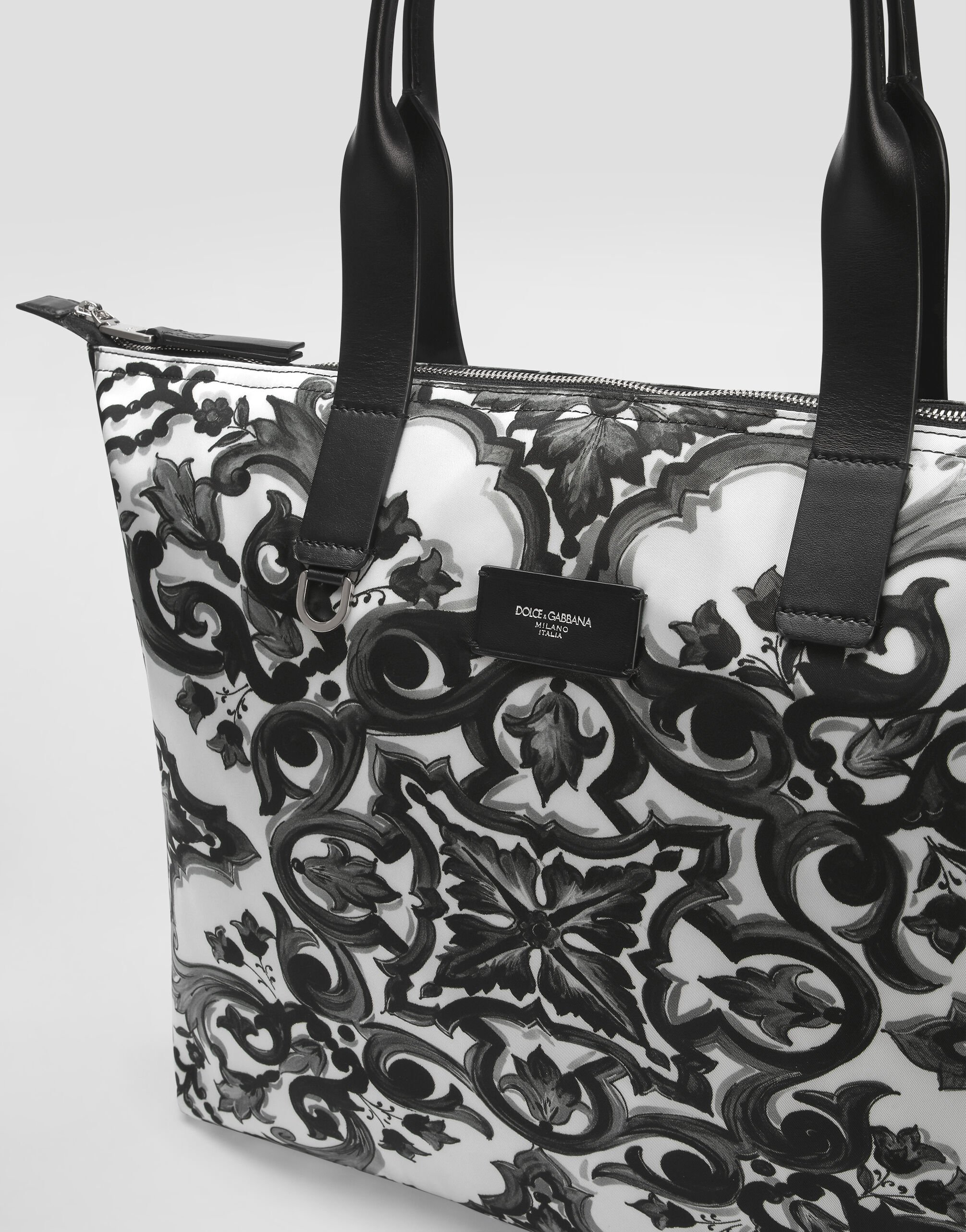 Dolce & Gabbana マヨリカ ラージ ショッピング トートバッグ プリのメンズ マヨリカプリント シルクツイル アロハシャツ