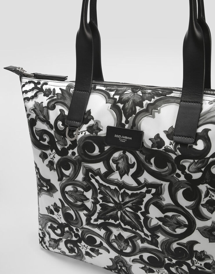 Dolce & Gabbana Majolica-print nylon shopping bag Multicolor BM2375AP613