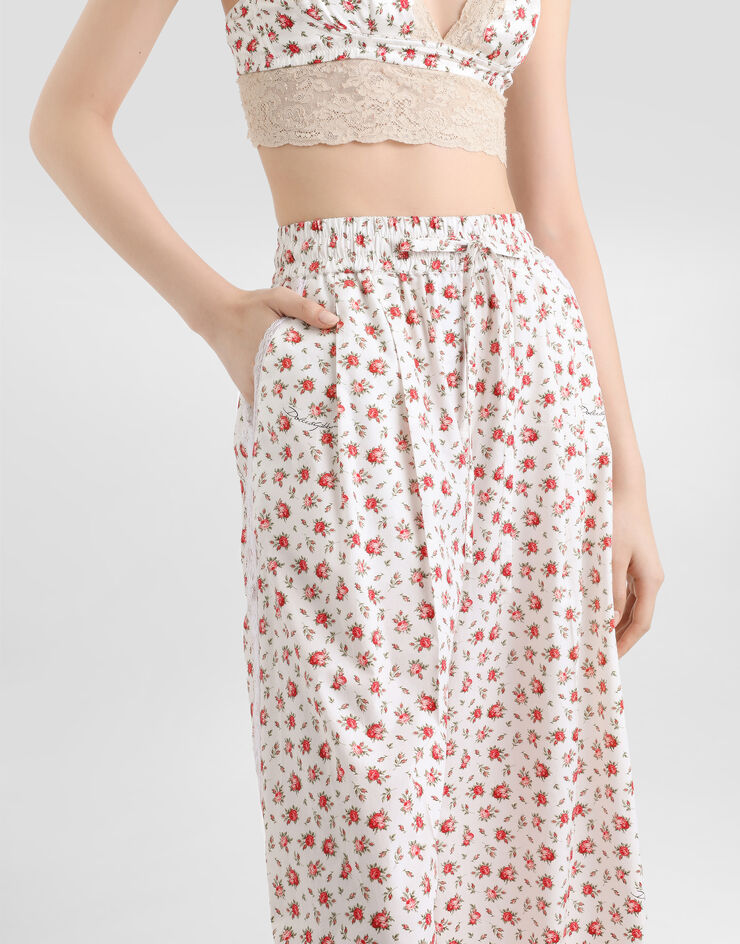 Dolce & Gabbana Small rose-print poplin trousers Multicolor FTDCOTHS5UB
