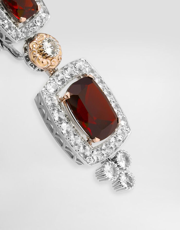 Dolce & Gabbana Eleganza Earrings 18-carat white and rose gold, garnets, and sapphires Dolce & Gabbana Eleganza Earrings 18-carat white and rose gold, garnets, and sapphires White WESA5GWGAR1