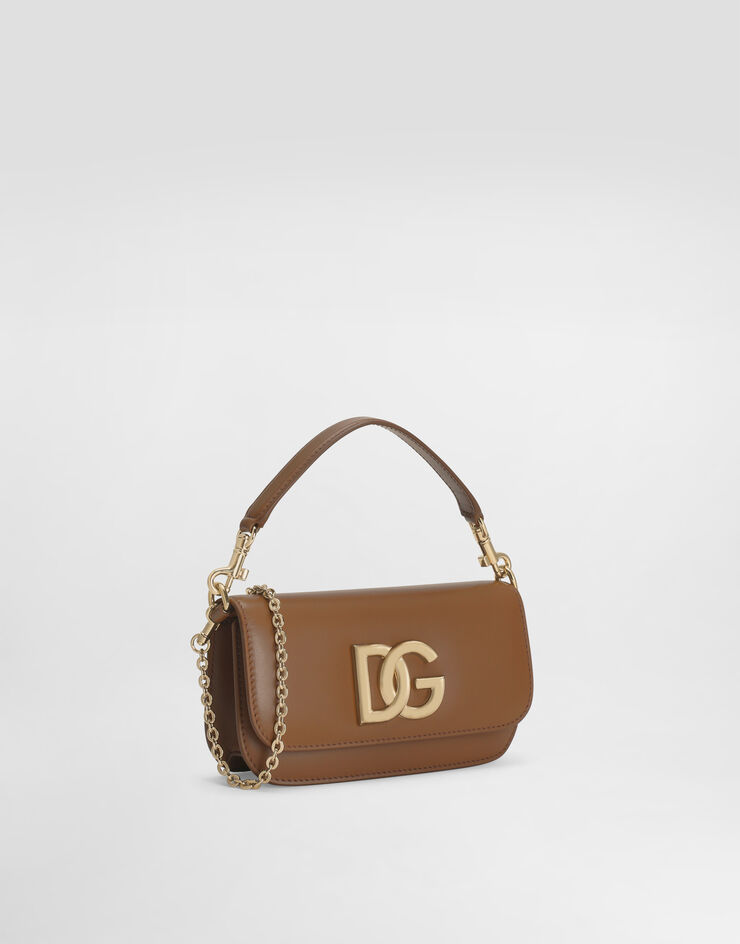 Dolce & Gabbana Bolso de hombro 3.5 en piel de becerro lisa Dolce & Gabbana Bolso de hombro 3.5 en piel de becerro lisa Marrón BB7603AW576