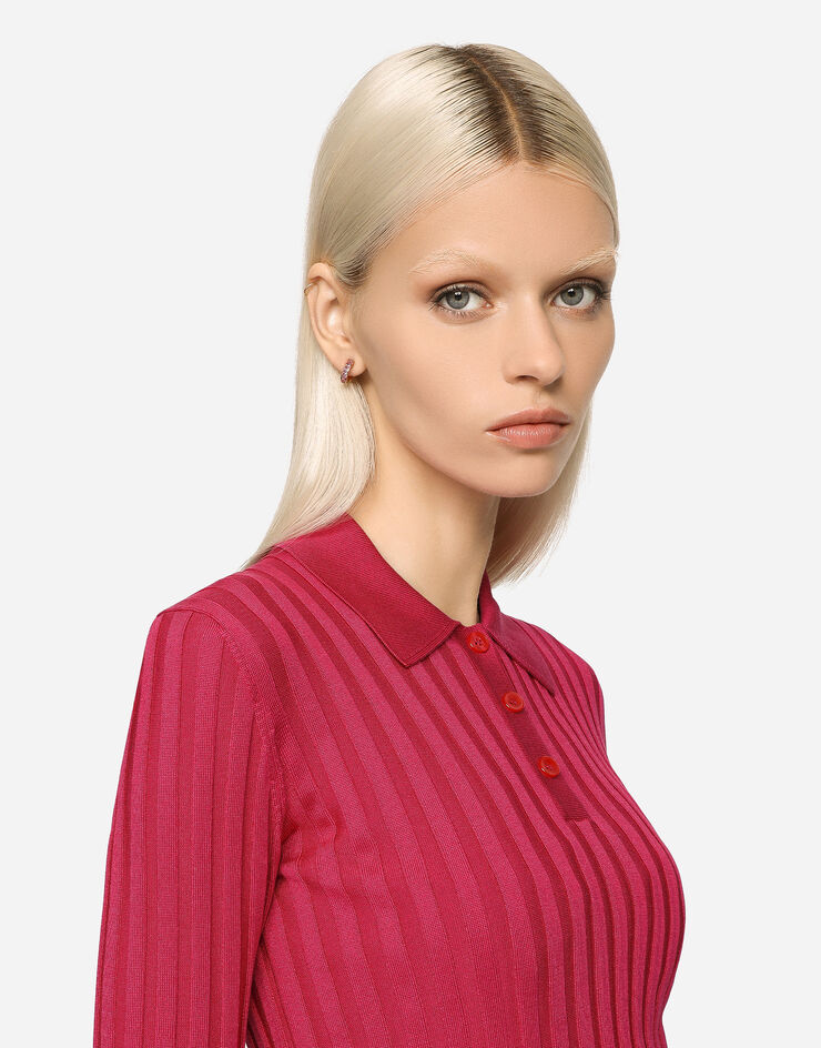 Dolce & Gabbana Orecchino singolo Anna in oro rosso 18kt con zaffiri rosa Red WSQB4GWSAPI