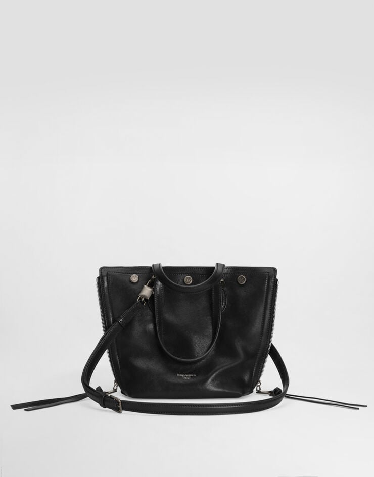 Dolce & Gabbana Atene tempesta calfskin shopping bag Dolce & Gabbana Atene tempesta calfskin shopping bag Black BM7890AU994