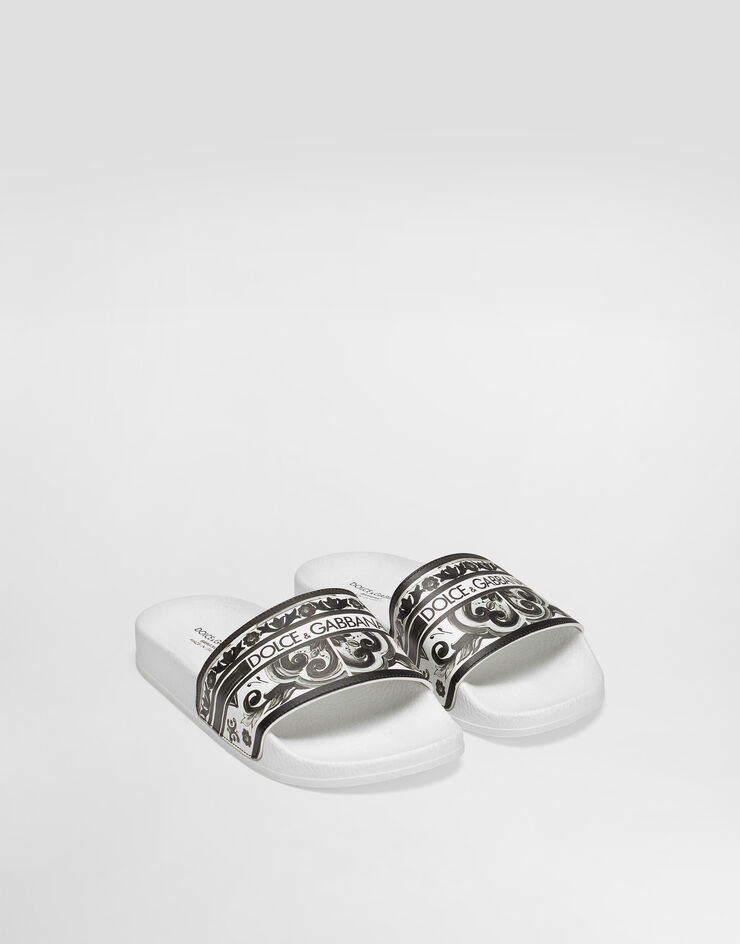 Dolce & Gabbana Slide in vitello stampa Maiolica Multicolore DD0318A1838