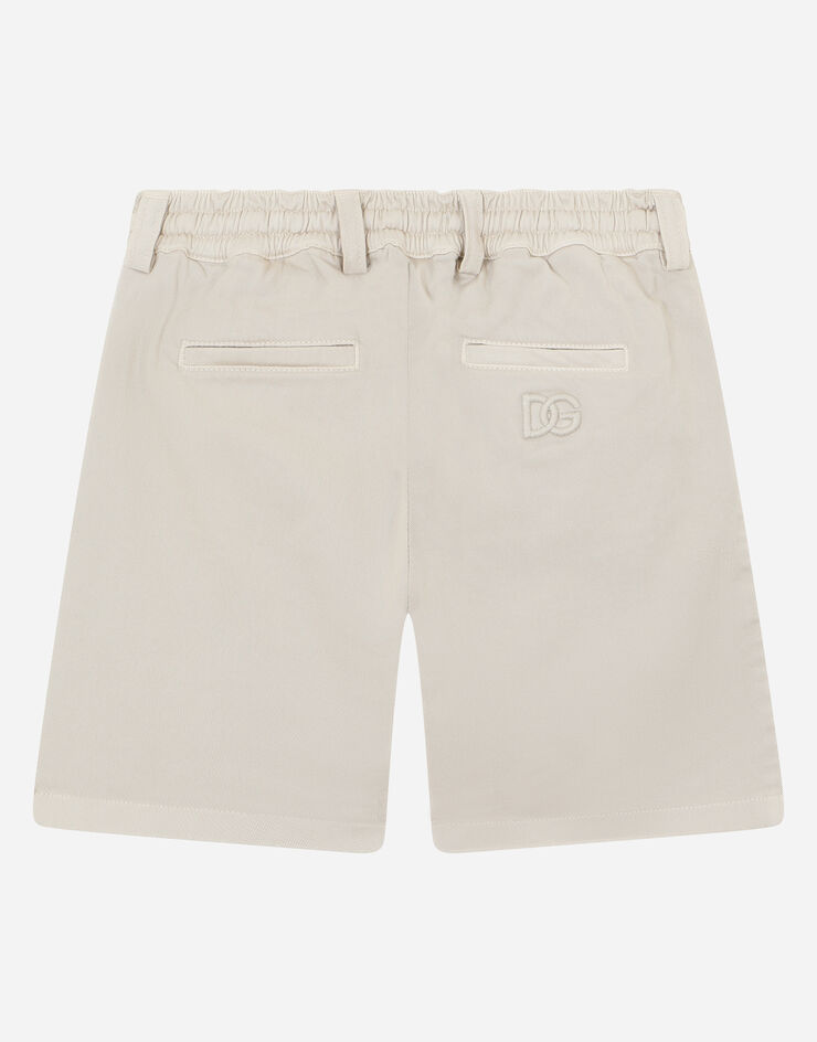 Dolce & Gabbana Garment-dyed drill shorts with drawstring Beige L42Q95LY051