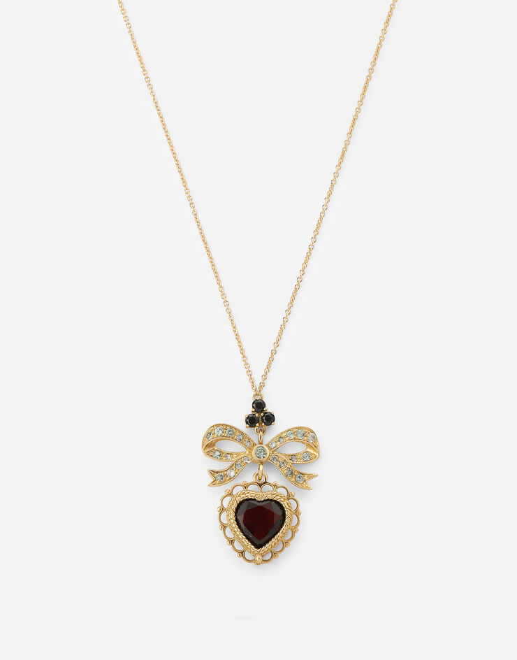 Dolce & Gabbana HEART 蝴蝶结与爱心坠饰黄金项链 金 WAEL1GWGRA1