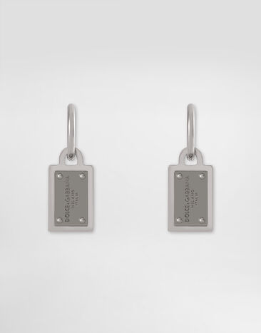 Dolce & Gabbana Pendientes con placa con logotipo Dolce&Gabbana Plateado WEP1T1W1111