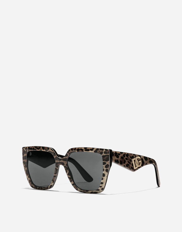 Dolce & Gabbana DG Crossed Sunglasses Leo brown on black VG4438VP387
