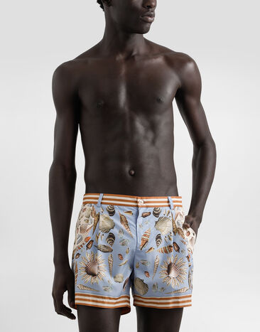 Dolce & Gabbana Boxer de bain court à imprimé coquillages Multicolor M4E68TFIM69