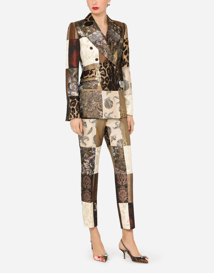 Dolce & Gabbana Patchwork jacquard pants AZUL FTAM2TGDY92