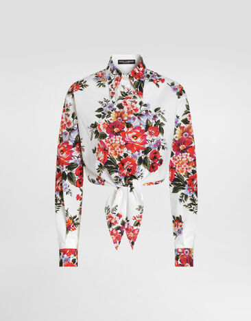 Dolce & Gabbana Flower bouquet-print cotton shirt Multicolor F5T76THS5UU