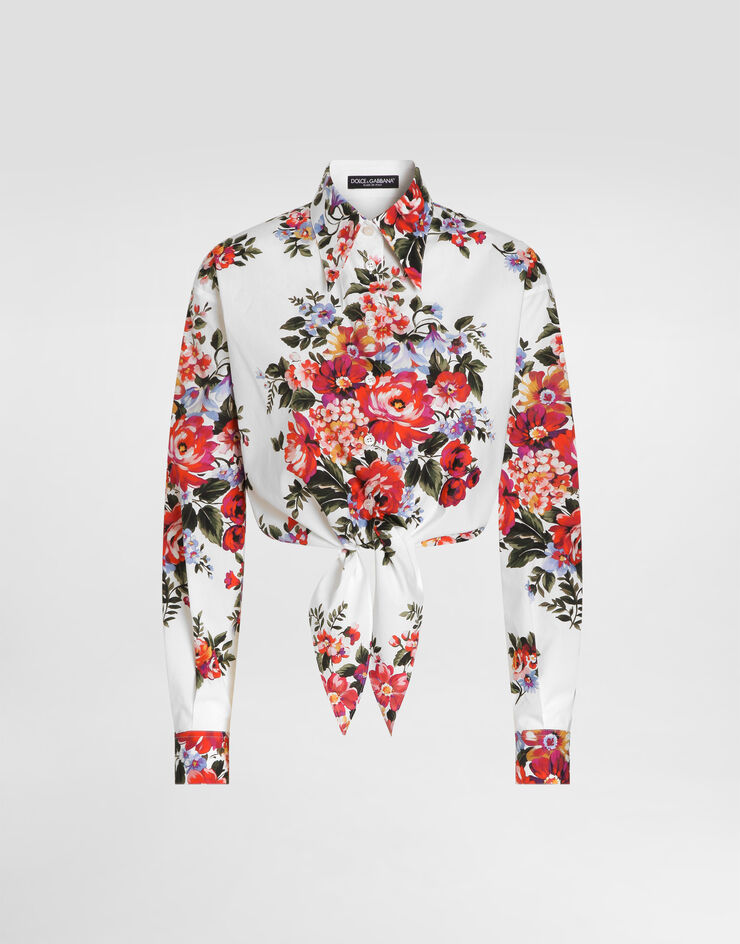 Dolce & Gabbana Flower bouquet-print cotton shirt Multicolor F5T76THS5UU