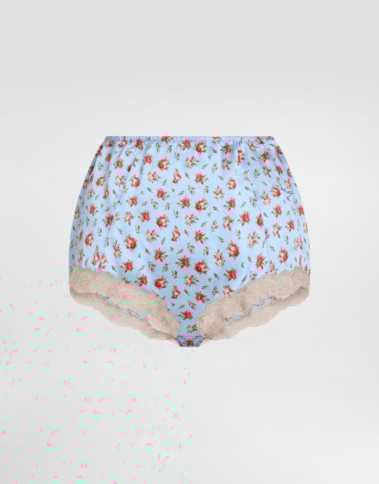 Dolce & Gabbana Small rose-print lace and satin briefs Dolce & Gabbana Small rose-print lace and satin briefs Multicolor O2E02TON0E3