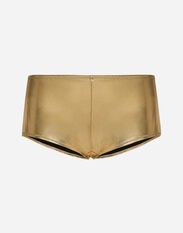 Dolce & Gabbana Foiled jersey low-rise panties Gold F6DFCTFLMII