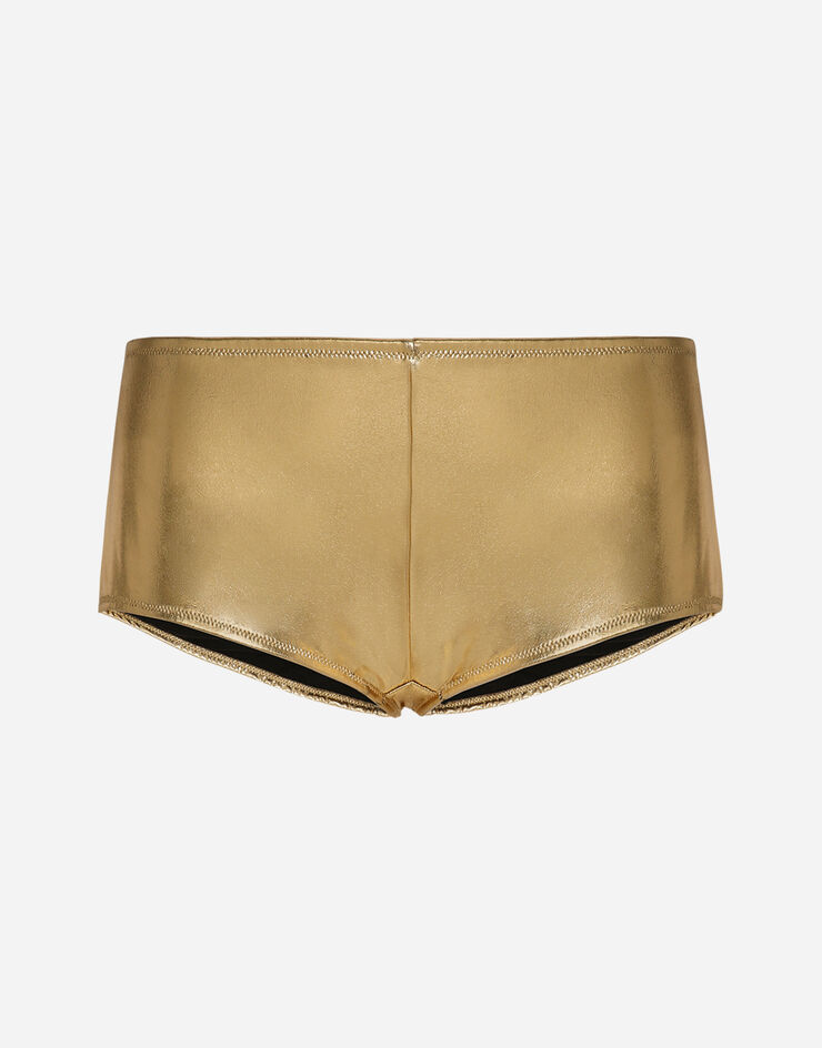 Dolce & Gabbana Foiled jersey low-rise panties Gold O2E28TFUGRA