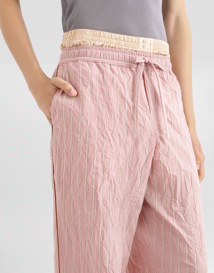 Dolce & Gabbana Crinkled striped fabric vanity trousers Multicolor GVRMATFBMFS