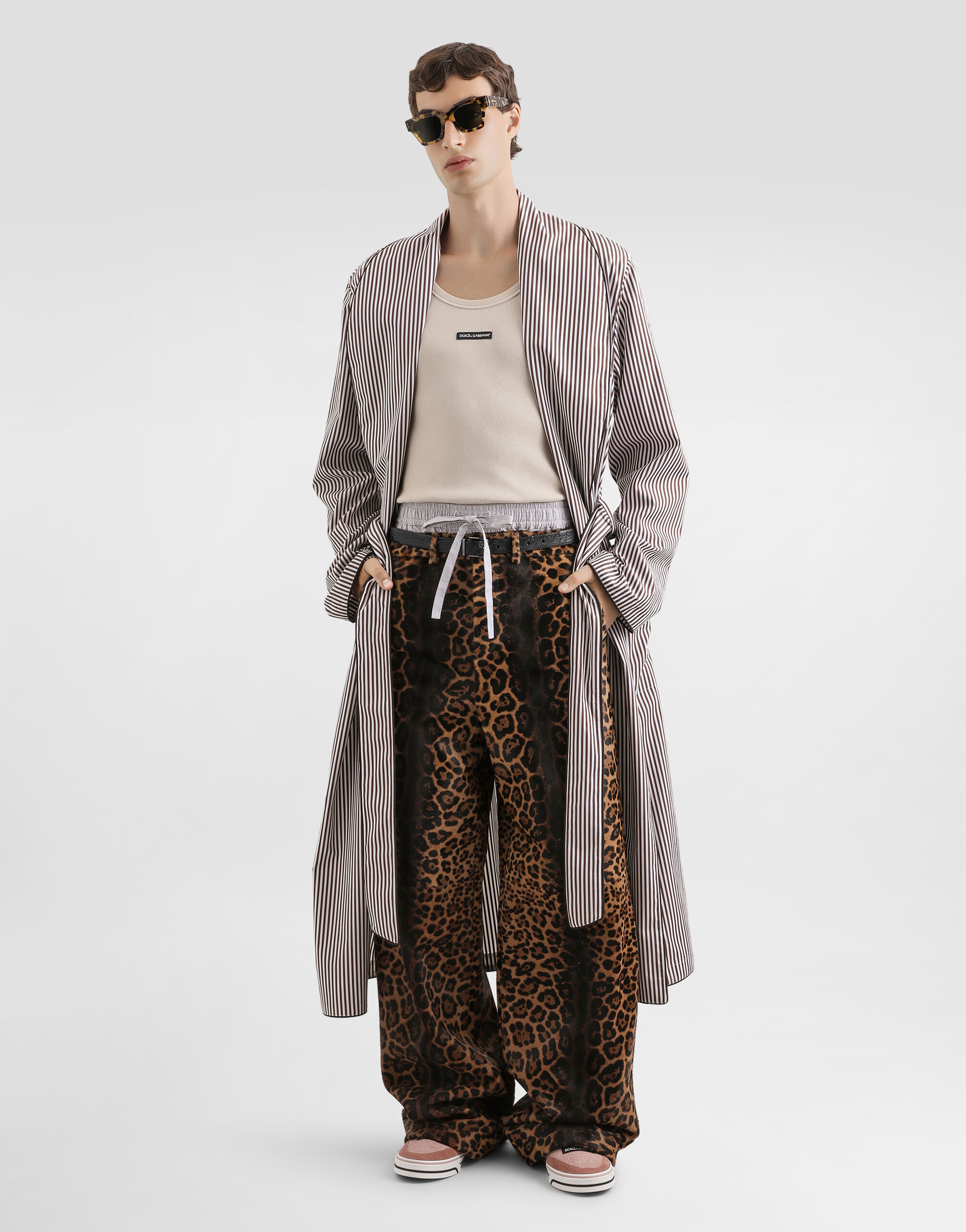 Leopard-print calfskin trousers - thumbnail 2