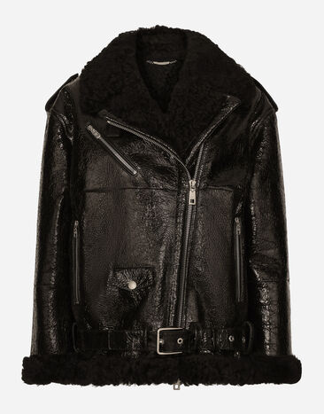 Dolce&Gabbana Jacke in Shearling-Optik Schwarz F9O50LFUP7F