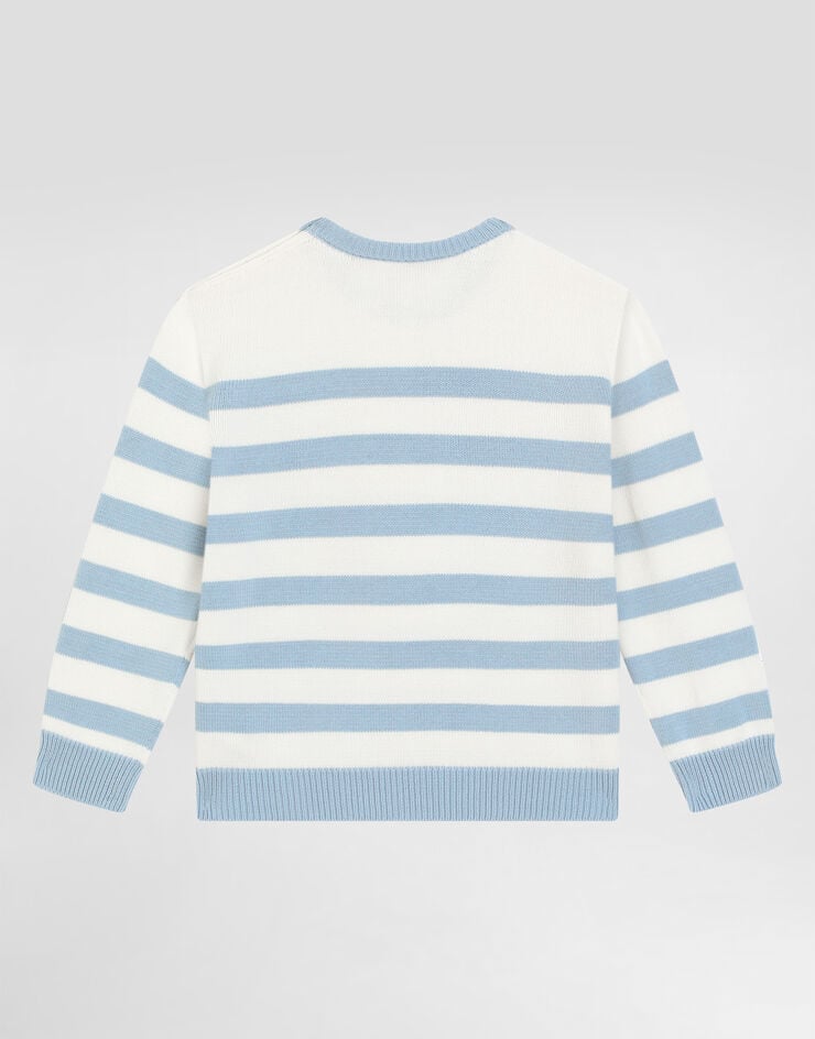 Dolce & Gabbana Dolce&Gabbana 徽标条纹缎纹针织套衫 Multicolor L4KWG6JBCF6