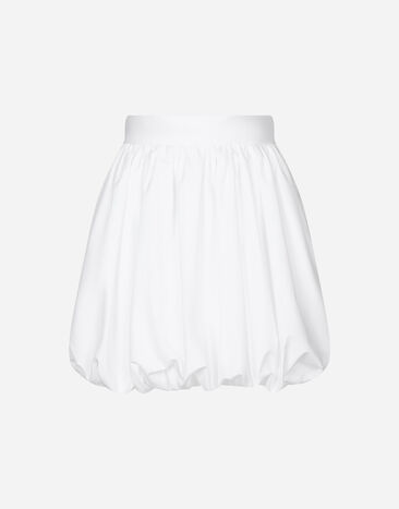 Dolce & Gabbana Short cotton balloon skirt White F4CWETFU61C