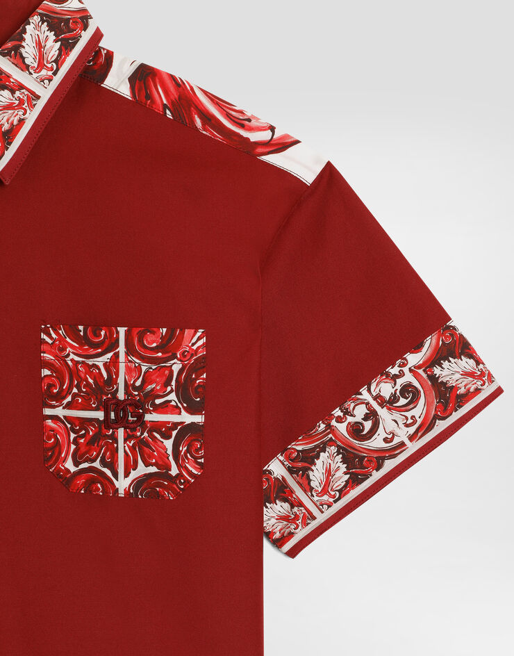 Dolce & Gabbana Majolica-print poplin shirt Multicolor L44S93G7P5E