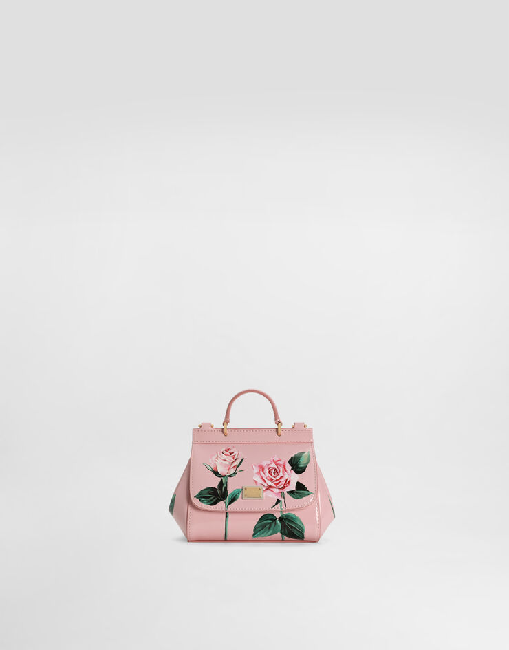 Dolce & Gabbana حقيبة كروس بودي سيسيلي من جلد عجل مصقول بطبعة وردة مطبعة EB0003AF982