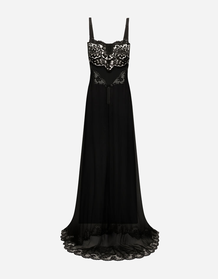 Dolce&Gabbana® US silk | for in Black dress lace body Long chiffon with
