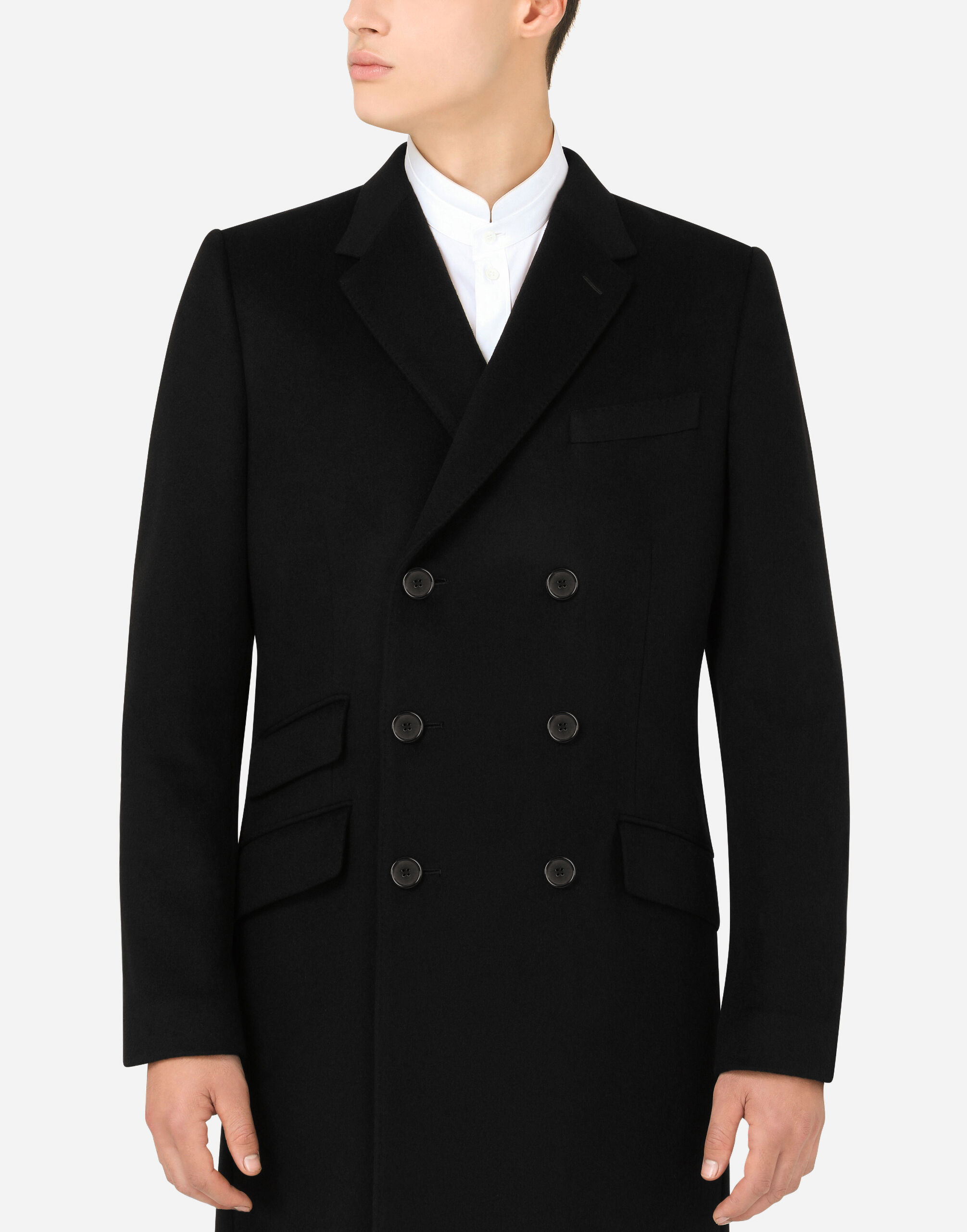 ブラックのメンズ Double-breasted cashmere coat | Dolce&Gabbana®