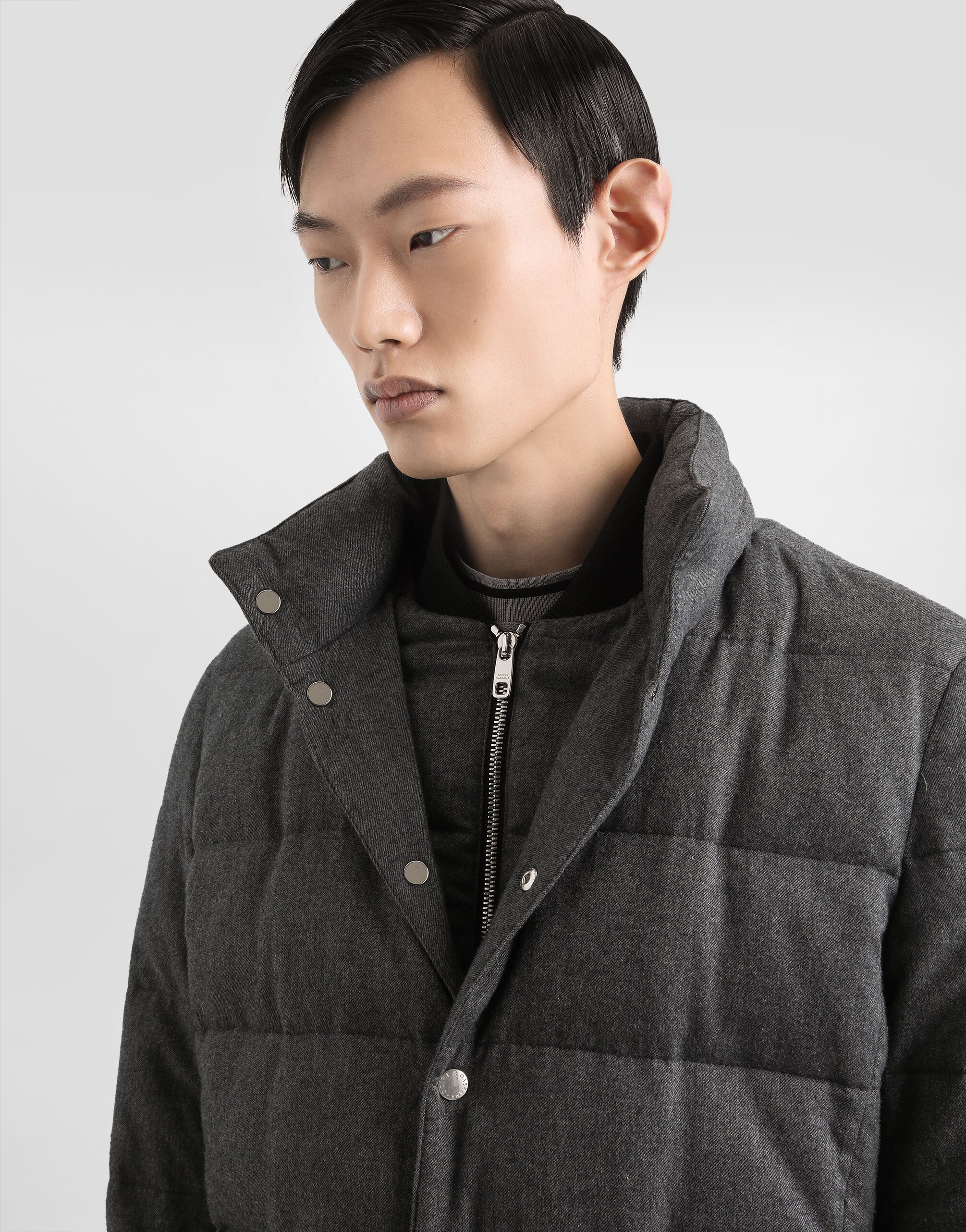 Cotton padded jacket in Grey for Men | Dolce&Gabbana® US