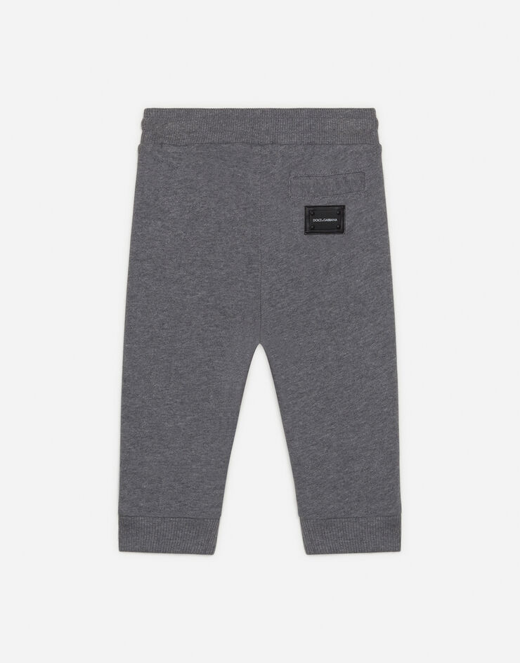 Dolce & Gabbana Jersey jogging pants with logo plate GRIGIO L1JPT0G7OLJ