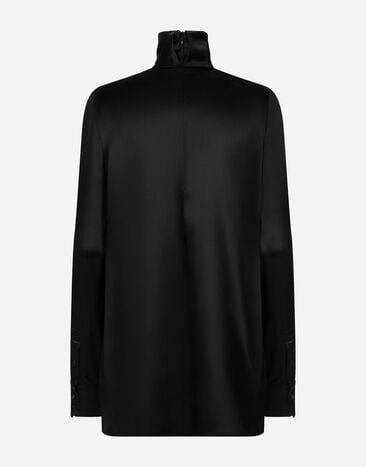 Dolce & Gabbana 실크 새틴 블라우스 블랙 F7AI0TFU1AU