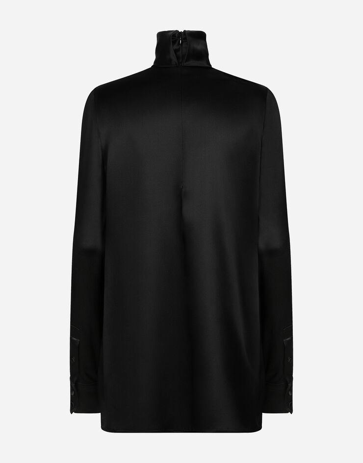 Dolce & Gabbana Blusa en raso de seda Negro F7AI0TFU1AU