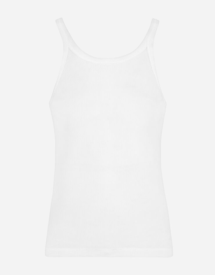 Dolce & Gabbana Camiseta sin mangas de algodón Blanco G8KG5TFU7AV