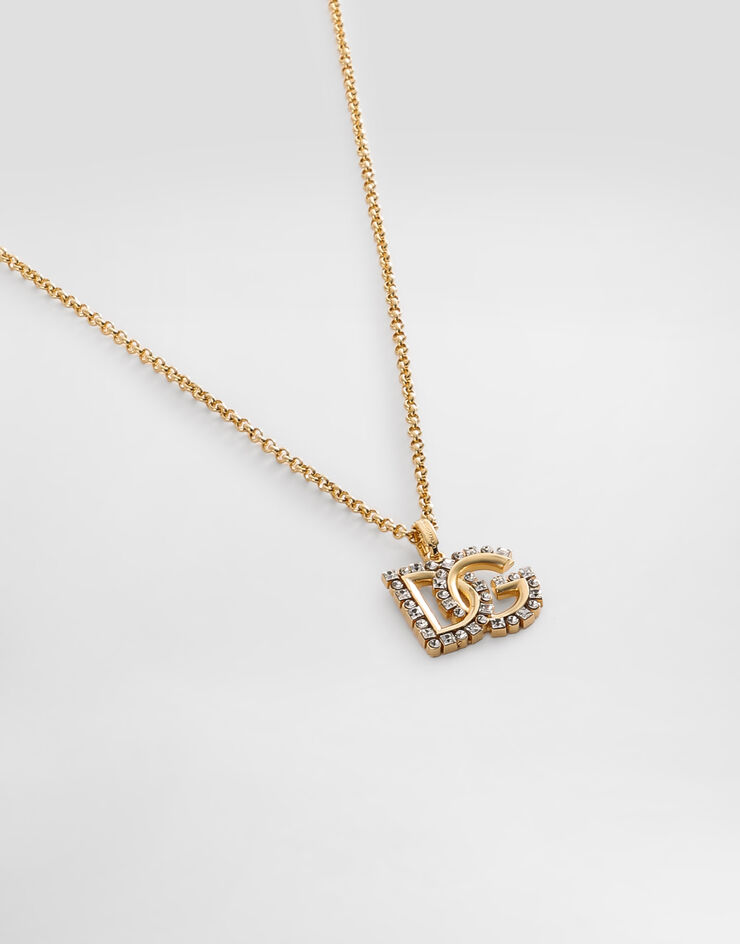 Dolce & Gabbana قلادة بحلقات دقيقة وشعار DG بتفاصيل بحجر الراين ذهبي WNR2L4W1111