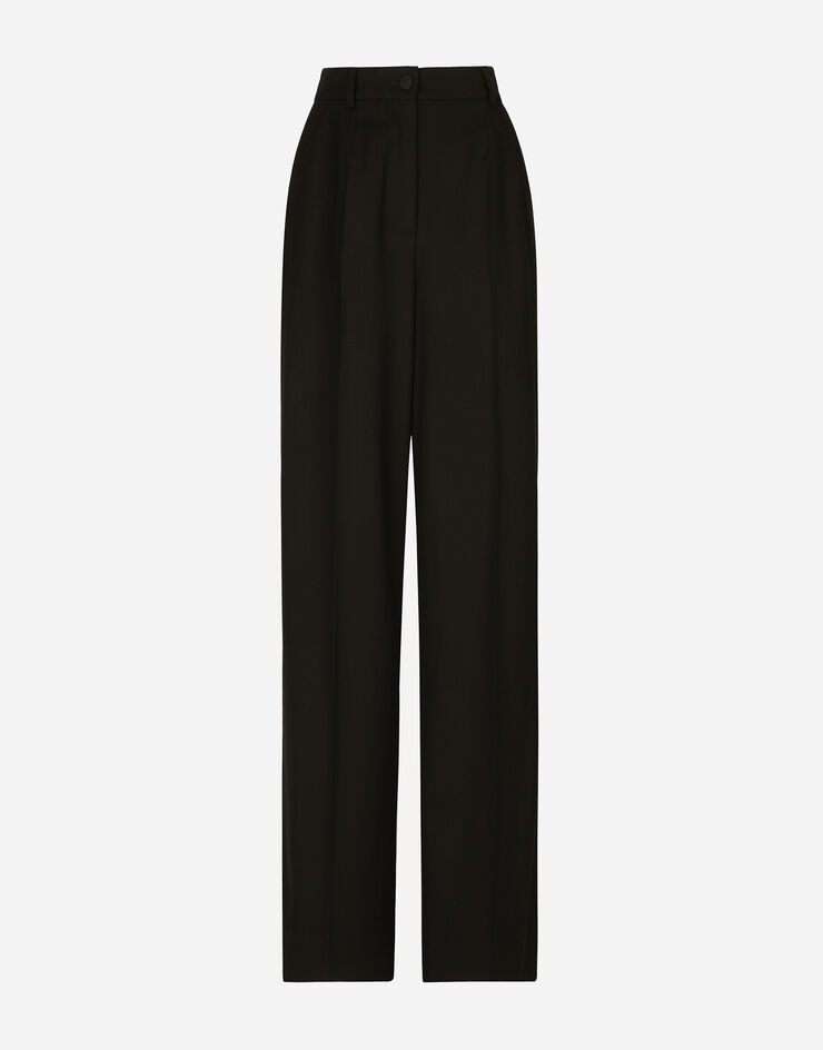 Dolce & Gabbana Palazzohose aus Twill Schwarz FTCP1TFUBGC