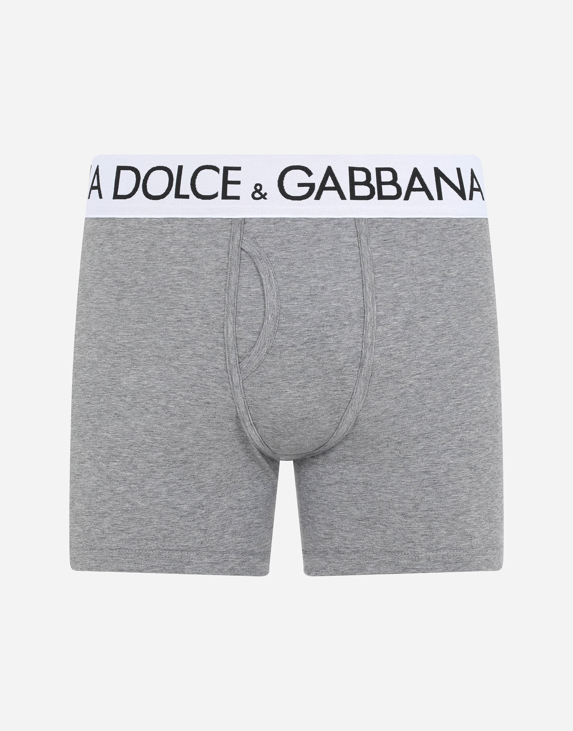 Dolce & Gabbana Two-way-stretch cotton jersey long-leg boxers Grey M9C07JONN95