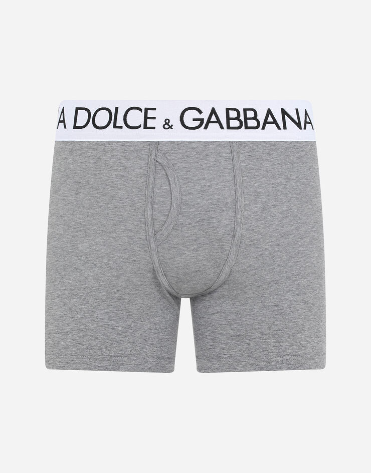 Dolce & Gabbana Two-way-stretch cotton jersey long-leg boxers Grey M4B98JONN97