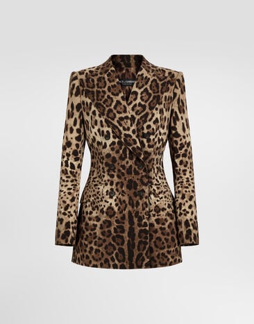 Dolce & Gabbana Turlington leo-print wool double-breasted jacket Print F29QFTFSBAV