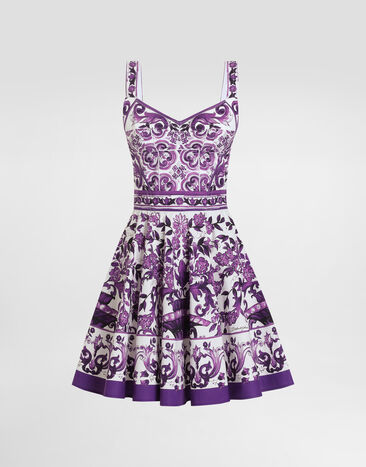 Dolce & Gabbana Majolica-print poplin dress Multicolor F6TYUTHH5EN
