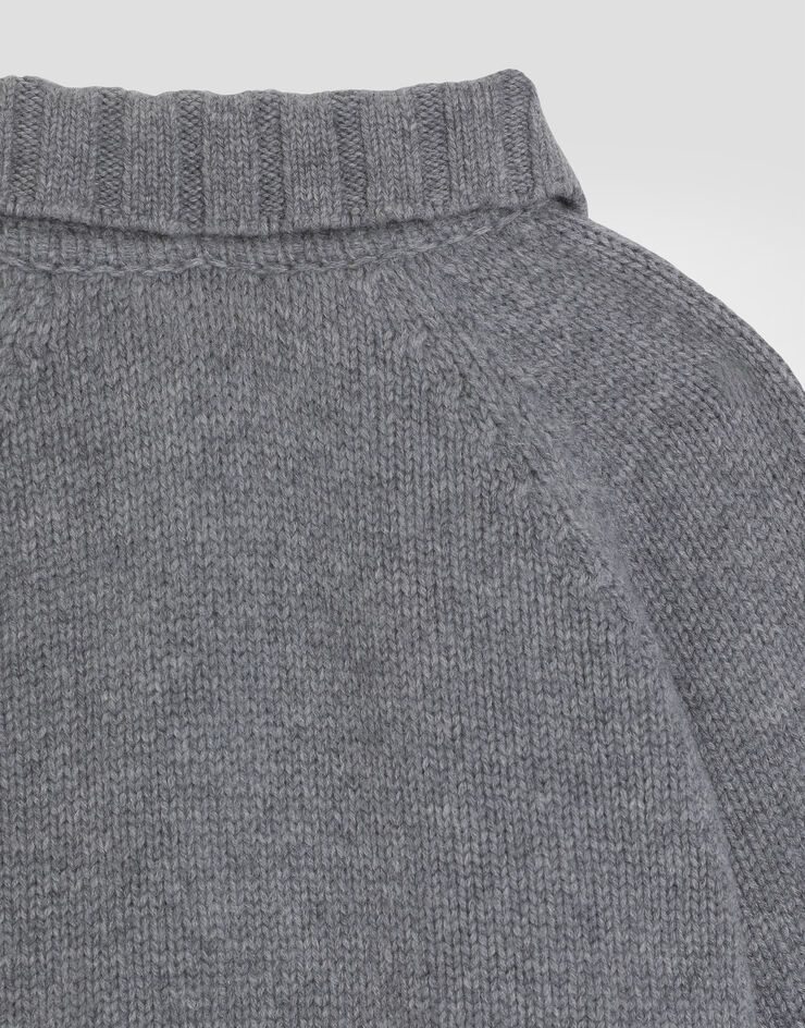 Dolce & Gabbana Wool and cashmere polo shirt Grey L4KWI0JGMBA