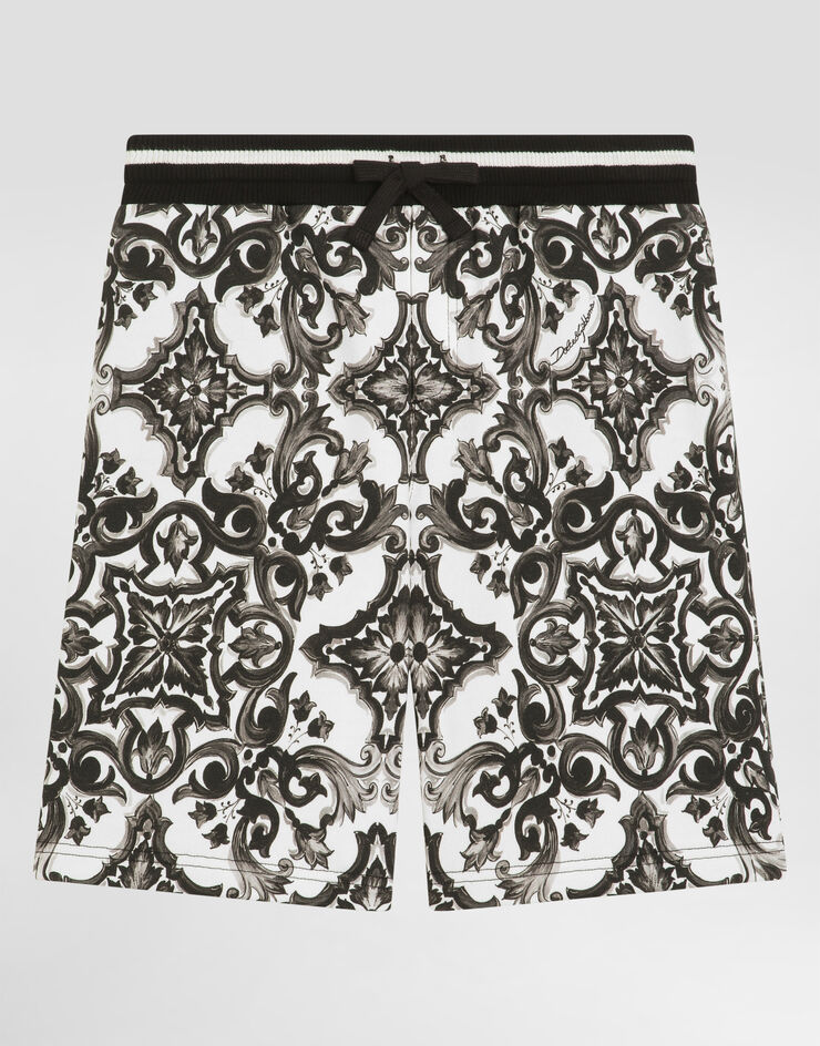 Dolce & Gabbana Majolica-print fleece bermuda shorts Multicolor L4JQP8II7HR