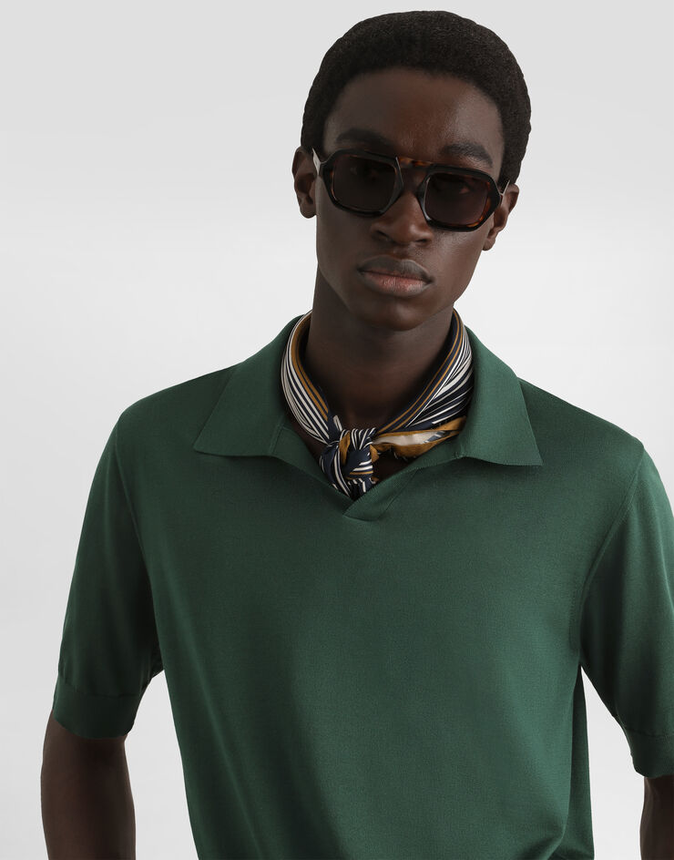Dolce & Gabbana Polo de punto en seda  GXZBUZJBSPK