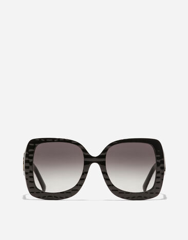 Dolce & Gabbana DG Crossed Sunglasses Black texture cocco VG4513VP88G