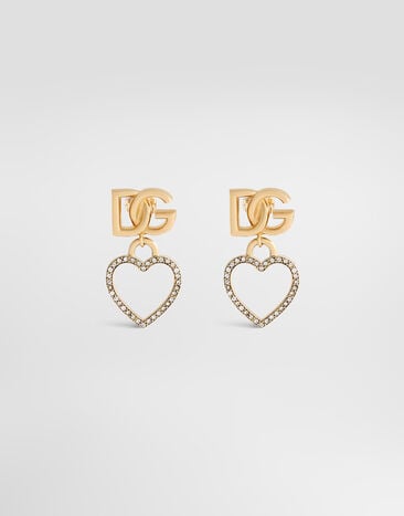 Dolce & Gabbana DG logo and heart stud earrings Dolce & Gabbana DG logo and heart stud earrings Gold WER6I2W1111