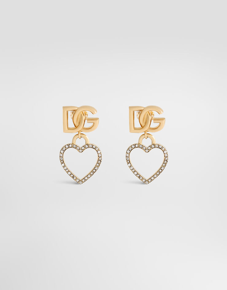 Dolce & Gabbana DG logo and heart stud earrings Dolce & Gabbana DG logo and heart stud earrings Gold WER6I2W1111